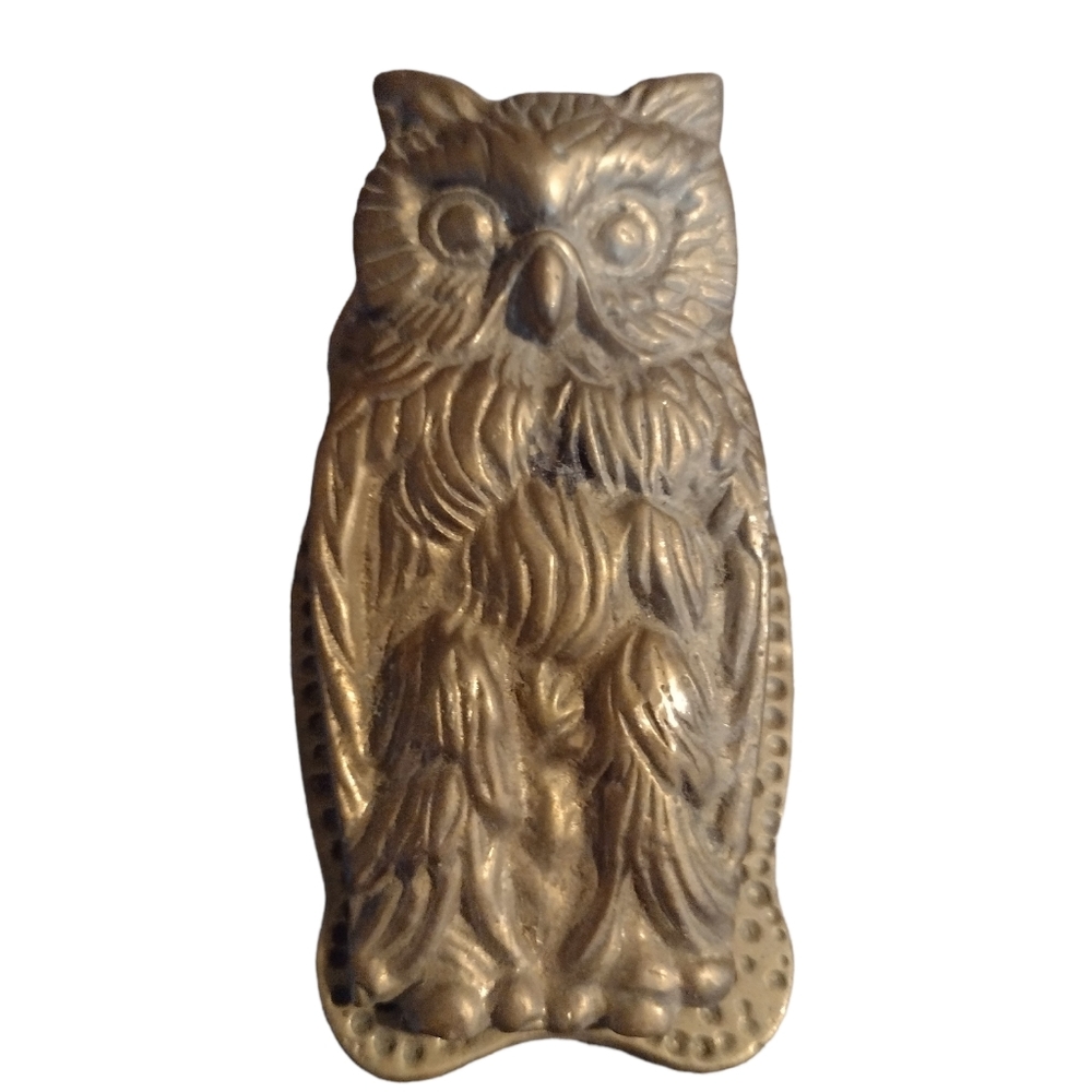 Antique Cast Iron Owl Paper Letter Desk Clip Holder